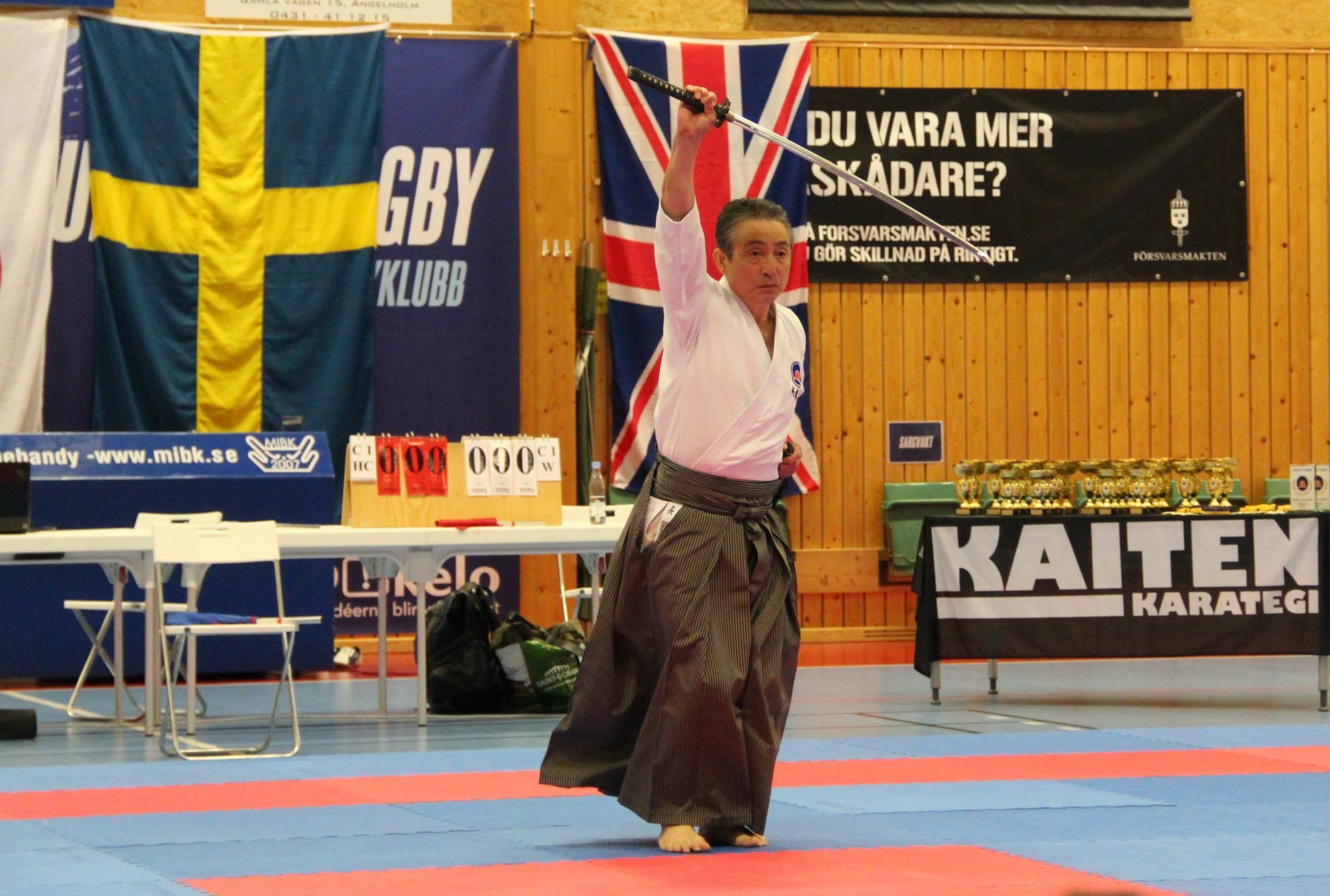 Karate practitioner in a pose